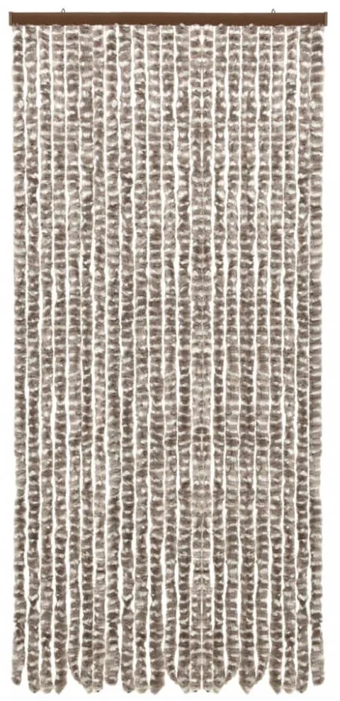 tópszínű és fehér zsenília rovarfüggöny 90 x 220 cm
