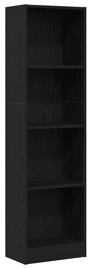 fekete tölgy szerelt fa könyvespolc 40x24x143 cm