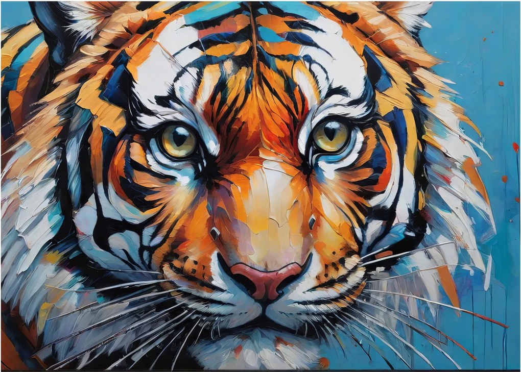 Üveg kép - Tigris látképe, festmény (70x50 cm)