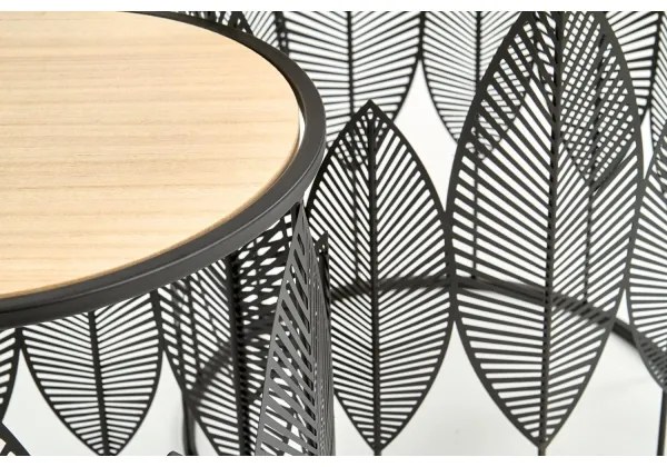 KÉSZLET 2x Kávésasztal FOLLA átm. 33/40 cm fekete