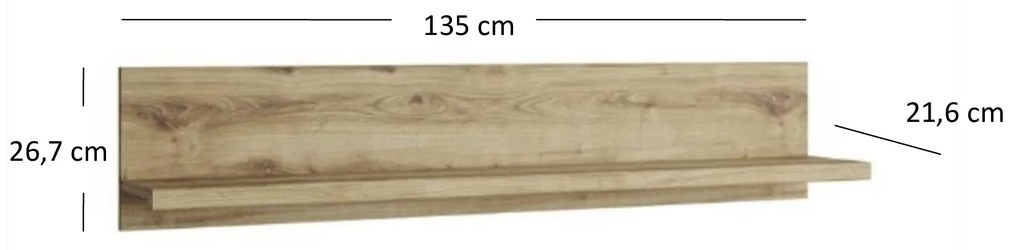 Polc 135 cm Deloris (navarra tölgy). 1052867