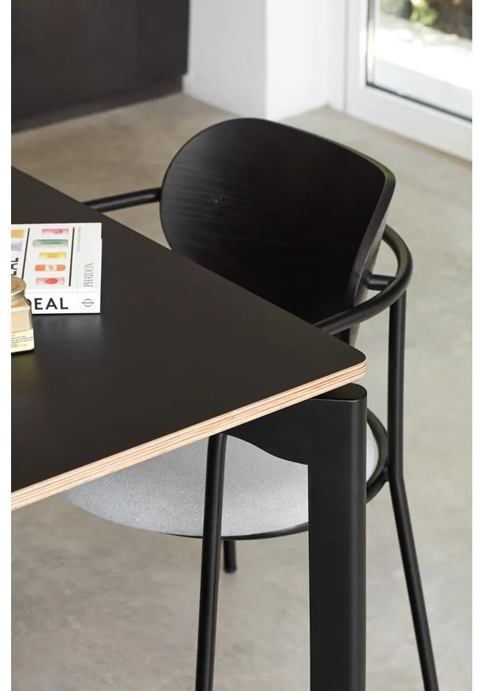 Fekete-szürke étkezőszék kőrisfa dekorral Eclipse - Teulat