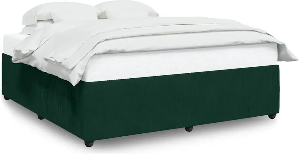 vidaXL sötétzöld bársony ágykeret matrac nélkül 200x200 cm