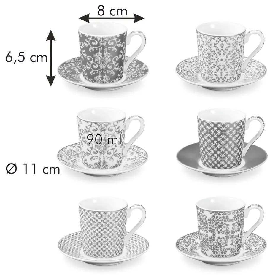 Aranyszínű porcelán csésze szett 6 db-os My Coffee – Tescoma