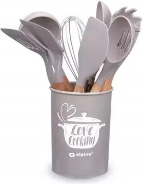 Alpina ED224027 Konyhai eszköz készlet 12 részes világosszürke