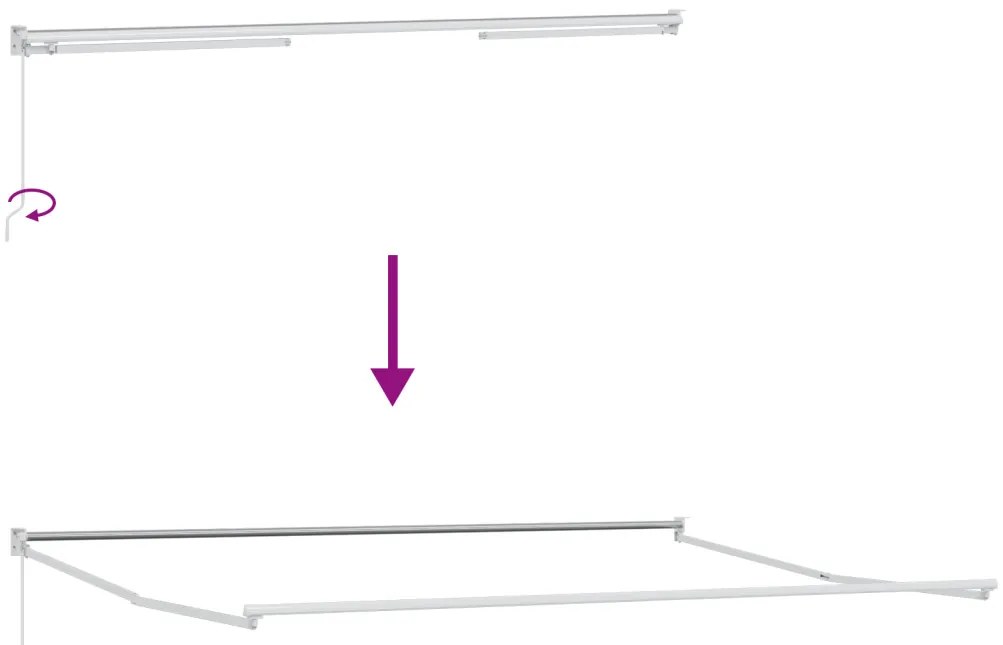 Manuális Behúzható Napellenző Csíkos 500x300 cm
