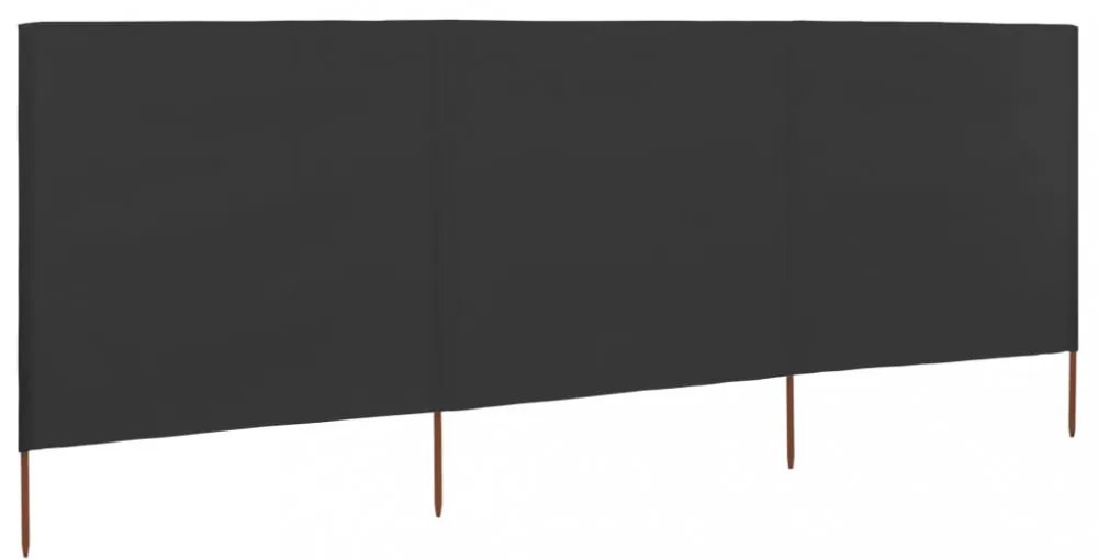 antracitszürke szövet 3-paneles szélfogó 400 x 160 cm