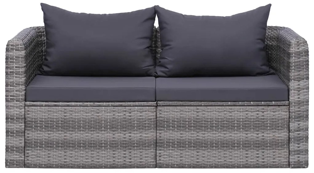 2 db szürke polyrattan kerti sarokkanapé