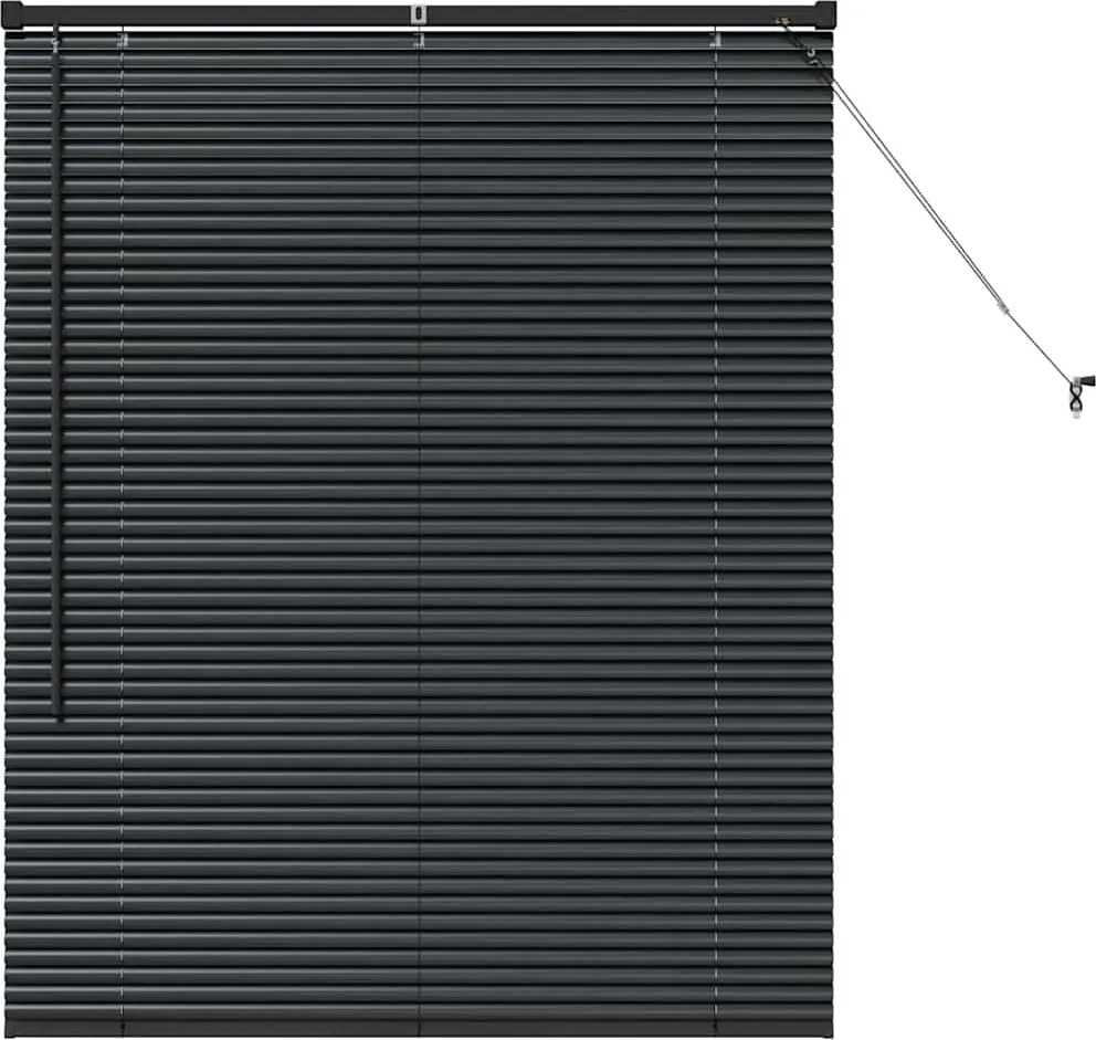 vidaXL Zsalugáter Redőnyök Fekete 130 x 105 cm Alumínium