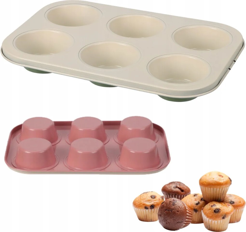 Muffin Forma tepsi muffin sütőforma konyhai formák x6