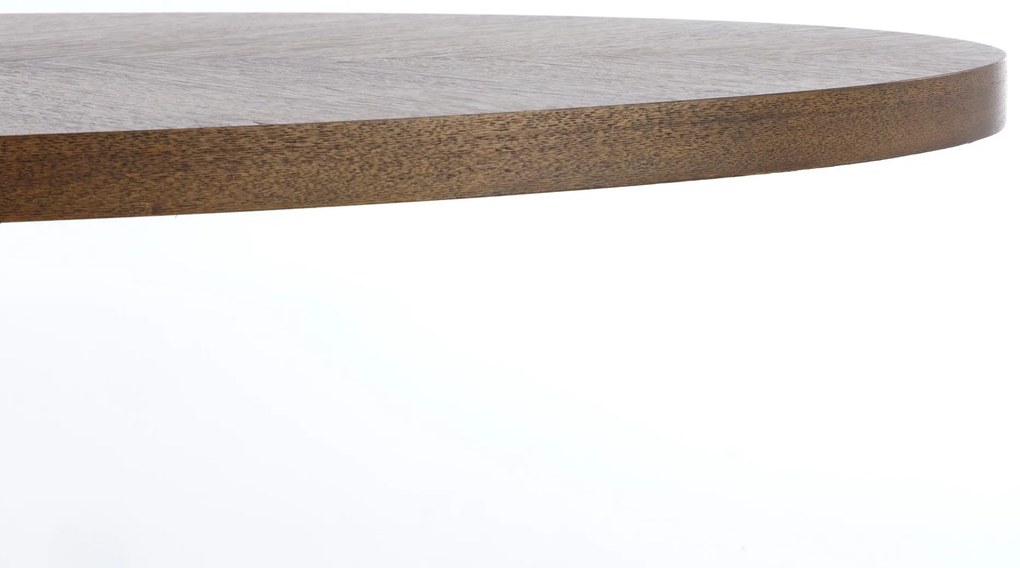 LOCARNO fekete ovális étkezőasztal dió dekorral, 170x90 cm