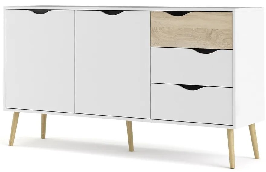 Fehér komód 147x82x39 cm Oslo – Tvilum