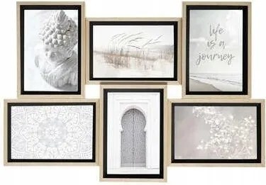 Moly képkeret 6 db képhez, fekete