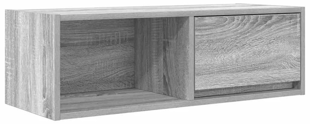 2 db szürke sonoma szerelt fa fali TV-szekrény 80x31x25,5 cm