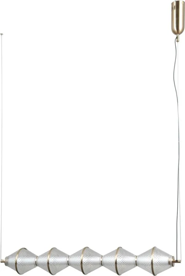 ITALUX PND-34395-5-HBR FUENTE Modern Led Függesztett Lámpa Átlátszó, Arany LED IP20