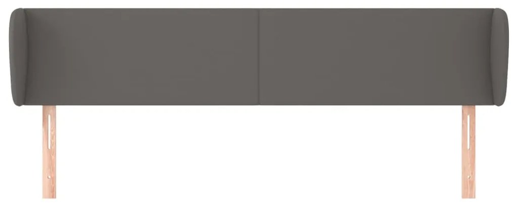 szürke műbőr szárnyas fejtámla 203x23x78/88 cm