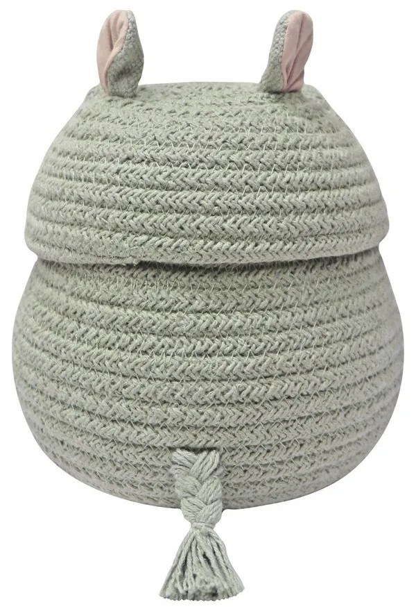 Világosszürke textil játéktároló kosár ø 15x15 cm Mini Henry the Hippo – Lorena Canals