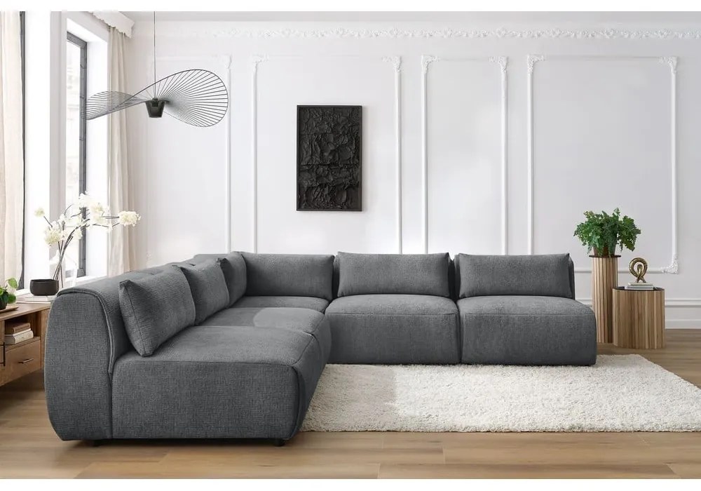 Szürke sarokkanapé (variálható) Jeanne – Bobochic Paris