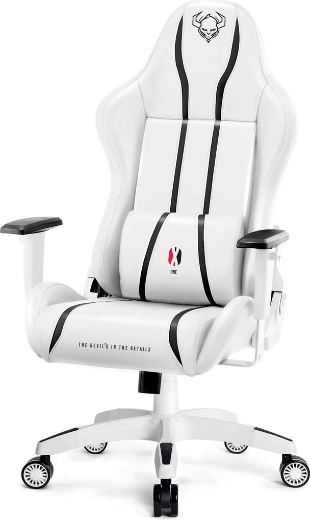 Gamer szék műbőr King Size, fehér-fekete: Diablo X-One 2.0