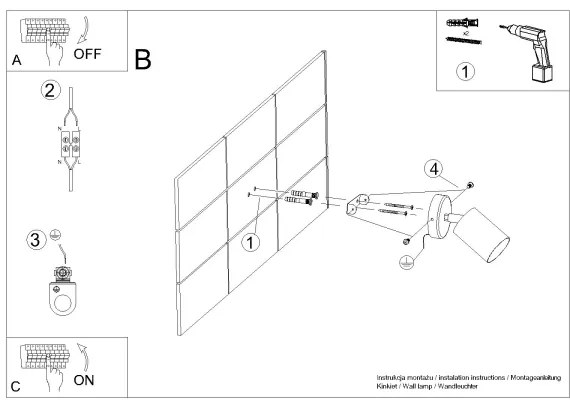 Sollux SL.1126 - Fali spotlámpa LEMMI 1xGU10/40W/230V fekete