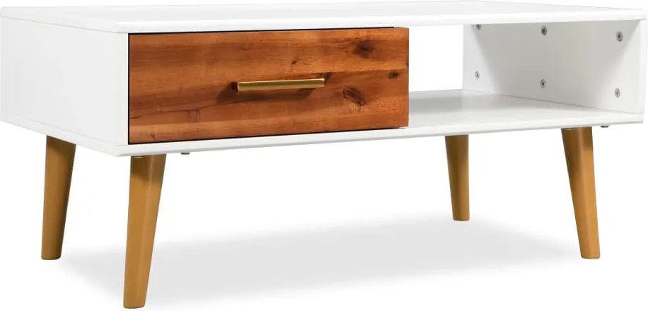 vidaXL tömör akácfa dohányzóasztal 90 x 50 x 40 cm