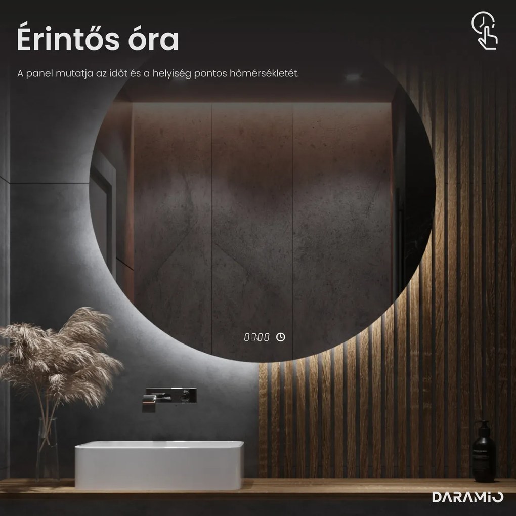 Kerek tükör LED világítással E2