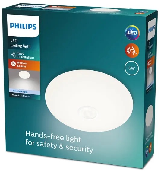 Philips - LED Mennyezeti lámpa érzékelővel MAUVE LED/6W/230V 4000K