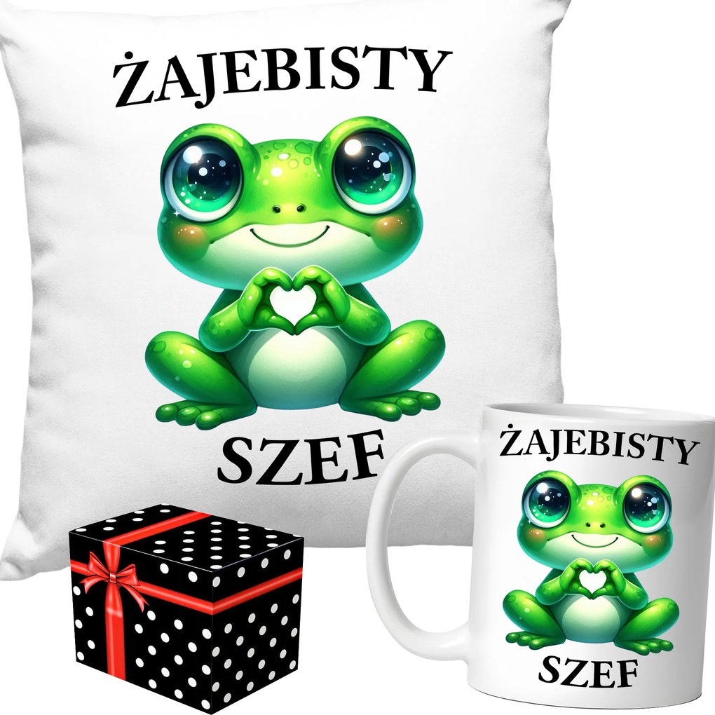 Vicces Bögre Párna Szett Békás Főnök Születésnap Ajándék