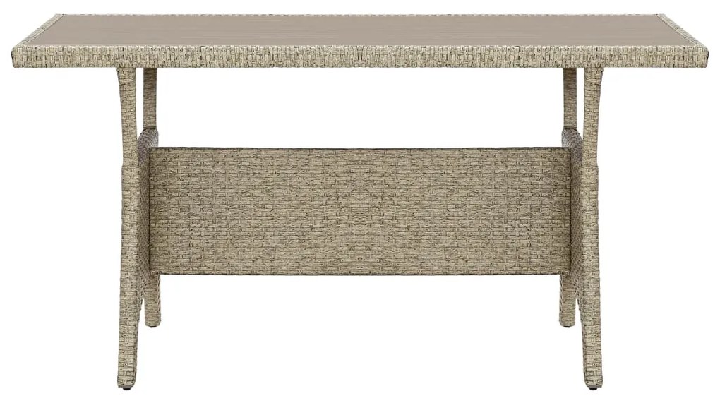 vidaXL szürke polyrattan kerti asztal 120 x 70 x 66 cm