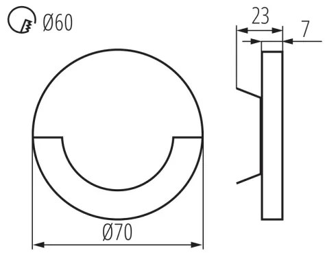 Kanlux 27559 - LED falra szerelhető lépcsőlámpa SOLA LED/0,8W/12V 3000K