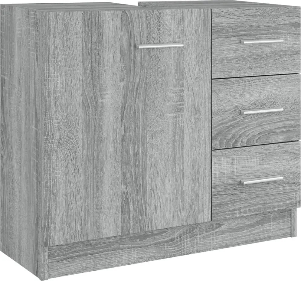 vidaXL szürke sonoma színű szerelt fa mosdószekrény 63 x 30 x 54 cm