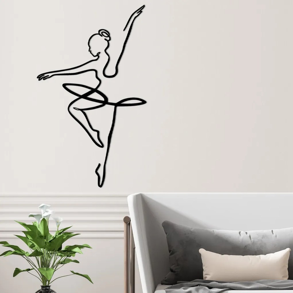 Ballerina fém fali dekoráció, 70×0,15 cm