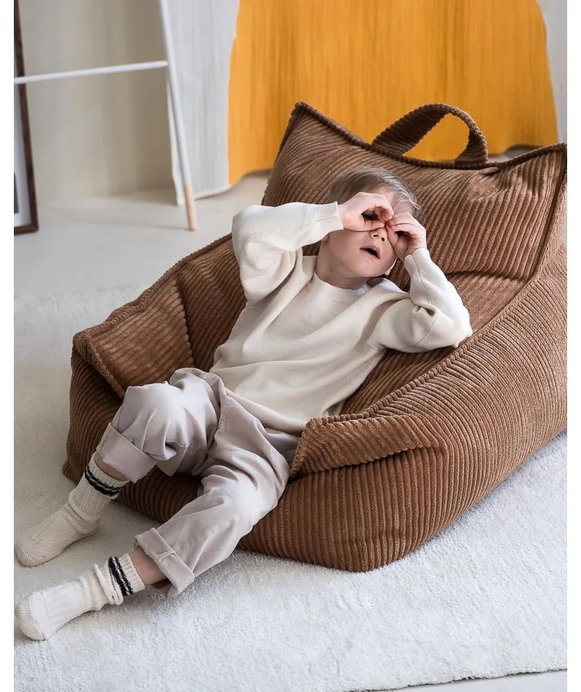 Barna kordbársony gyerek babzsákfotel Chair – Wigiwama
