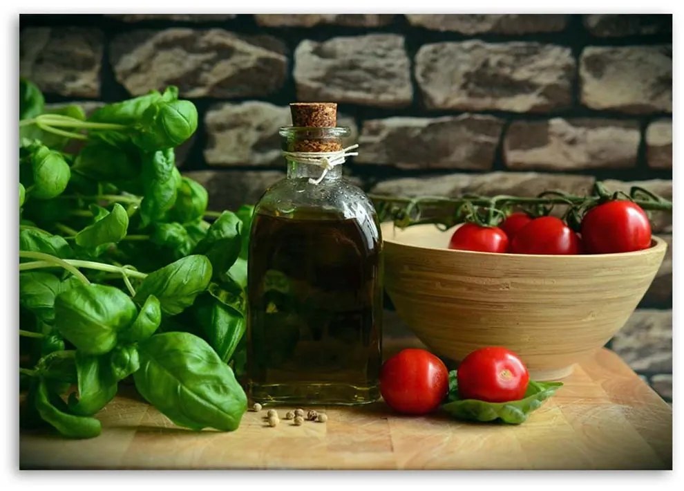 Gario Vászonkép Basil a konyhában Méret: 100 x 70 cm