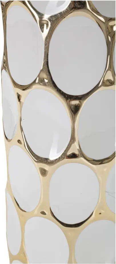 Fehér-aranyszínű kerámia asztali lámpa textil búrával (magasság 56 cm) Glam Carv – Mauro Ferretti