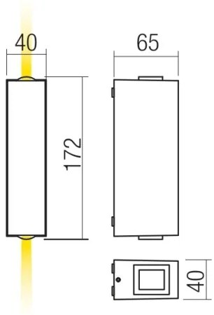 Redo 90421 - LED Kültéri fali lámpa ACE 2xLED/5,84W/230V 3000K IP54 szürke