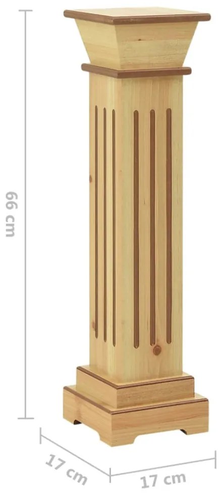 klasszikus faszínű MDF szögletes oszlop virágállvány 17x17x66cm