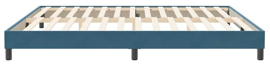 sötétkék bársony ágykeret matrac nélkül 200x210 cm