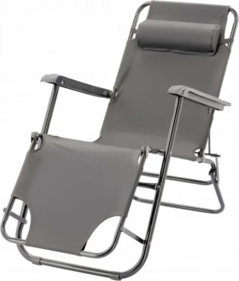 Összecsukható Kerti Napozóágy Állítható Fejtámlával, Szürke