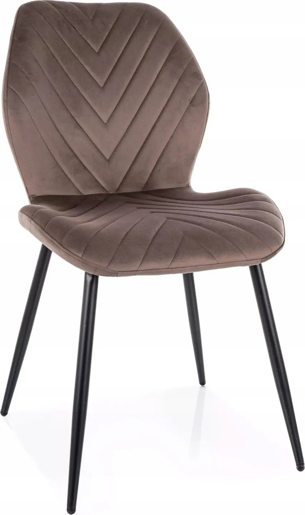 Mike Velvet szék váz fém fekete szövet bársony cappuccino bluvel38