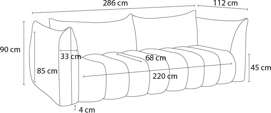 Világosszürke buklé kanapé 286 cm Azra – Bobochic Paris