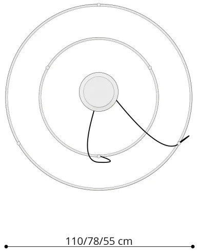 Thoro TH.178 - LED Csillár zsinóron RIO LED/80W/230V CRI95 4000K fehér