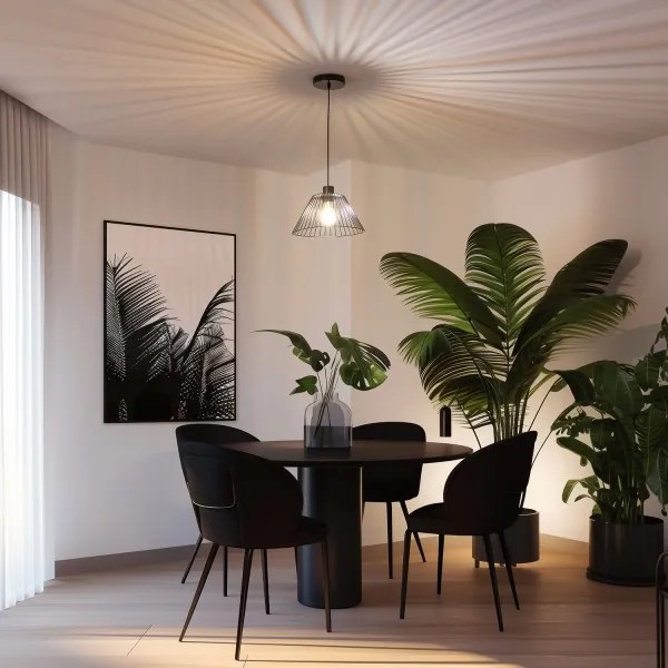 Brilagi - LED függőlámpa kábellel CERIA WIRE 1x E27/40W/230V, átmérő 30 cm, fekete