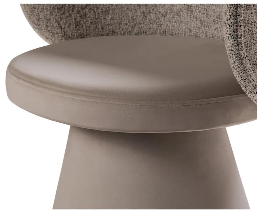 Bézs bársony fotel Inez – Micadoni