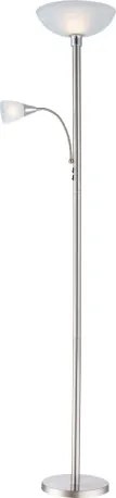 Globo 58931LED Állólámpa fém matt króm, szatén üveg búrákkal. Schalter, ø: 300, H:1780, tartozék: E27 LED 9W 230V 700lm, 3000K, E14 LED 3W 230V 200lm, 3000K