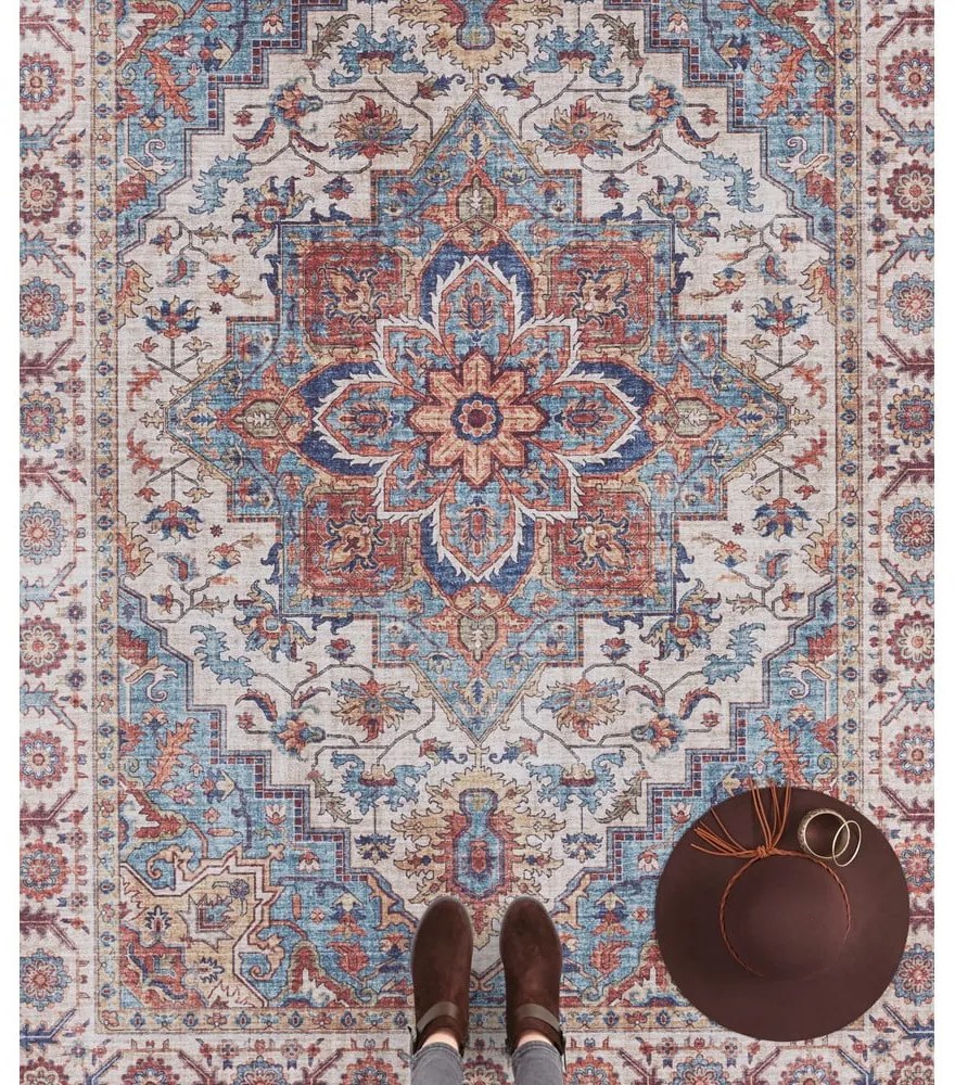 Anthea piros-kék szőnyeg, 200 x 290 cm - Nouristan