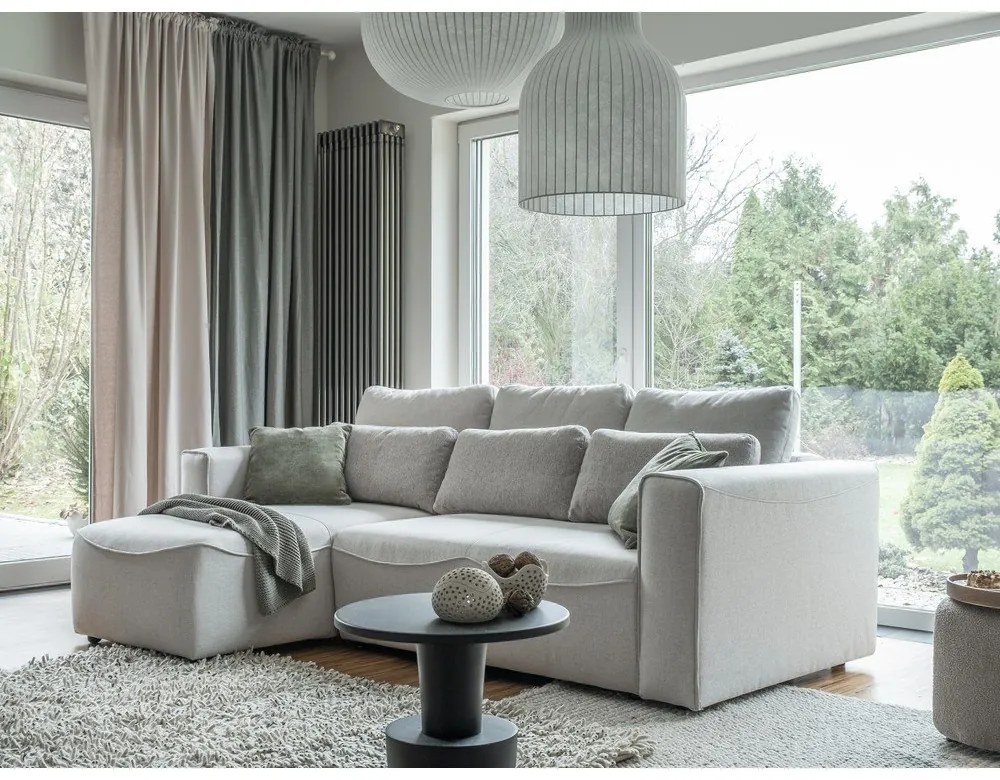 Krémszínű kinyitható sarokkanapé (variálható) Homely Tommy – Miuform