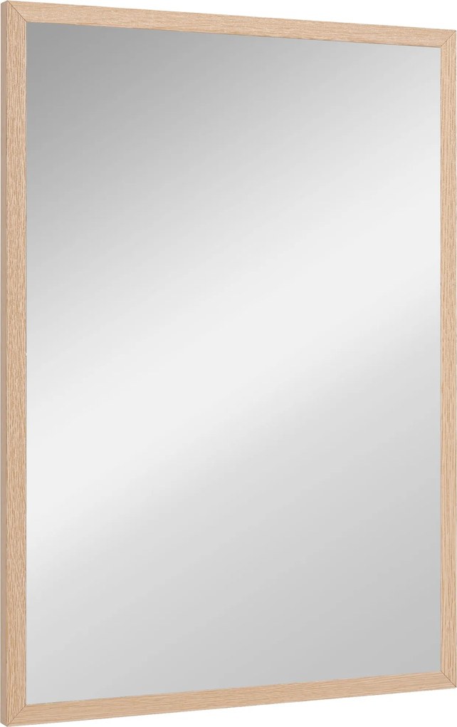 HOMCOM Fali Tükör Fürdőszobai Tükör 50x70 cm Téglalap alakú Dekoratív Tükör Nappali, Előszoba, Függőleges vagy Horizontális Szögben, Natúr | Aosom