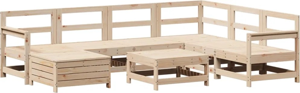 vidaXL 8 részes tömör fenyőfa kerti kanapészett