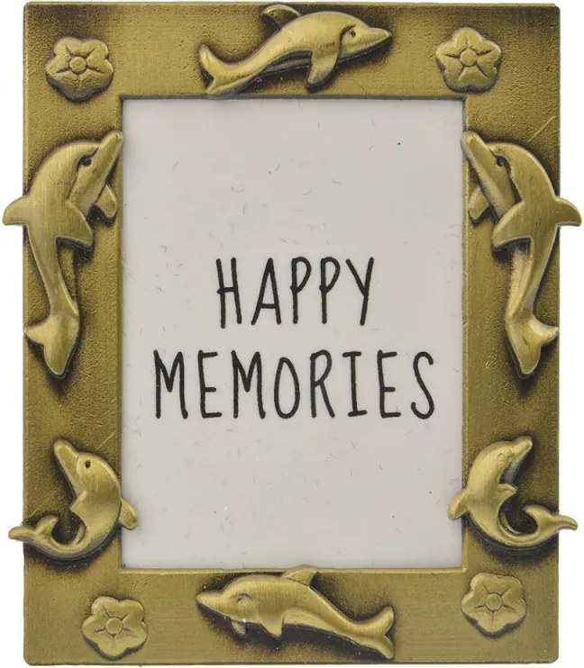 Fém képkeret delfinekkel 2,5x3,5 arany